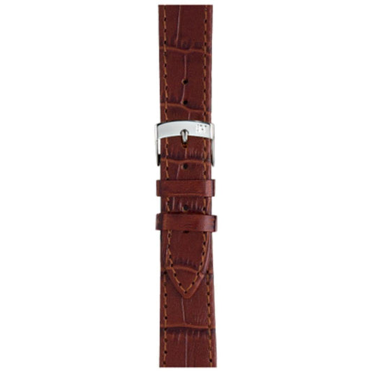Brown leather Morellato watch strap, model A01X2524656032CR12, with stainless steel buckle, made in Italy.