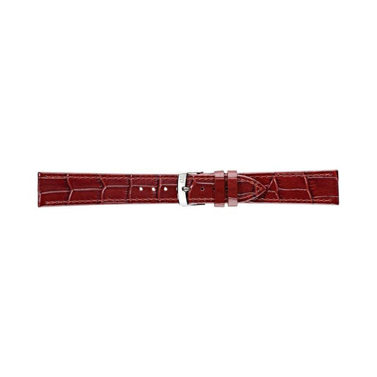 Morellato leather watch strap in red, model A01X2524656082CR20, made in Italy. Premium quality with a textured design.