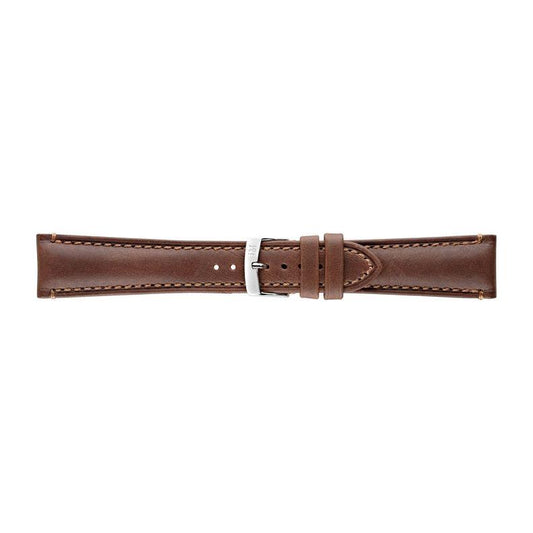 Brown leather Morellato watch strap - Model A01X4434B09032CR18, made in Italy, showcasing high-quality craftsmanship.