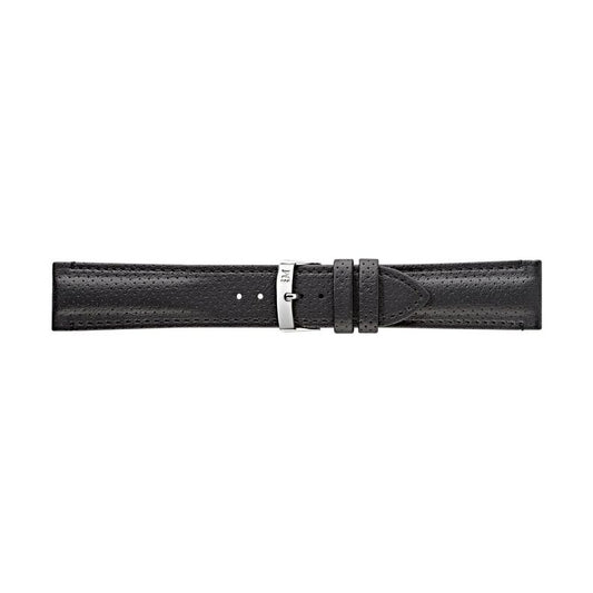 MORELLATO black leather watch strap A01X4909C18819CR24, made in Italy, featuring sleek design and smooth texture.