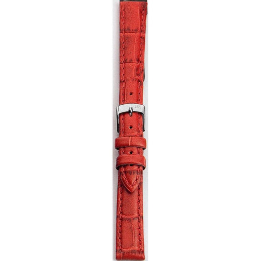 Red leather Morellato watch strap, model A01X5203480083CR22, made in Italy. Stylish replacement strap for watches.
