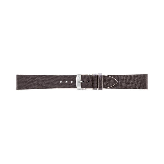 MORELLATO leather watch strap A01X5393D16032CR14, made in Italy, brown with silver buckle