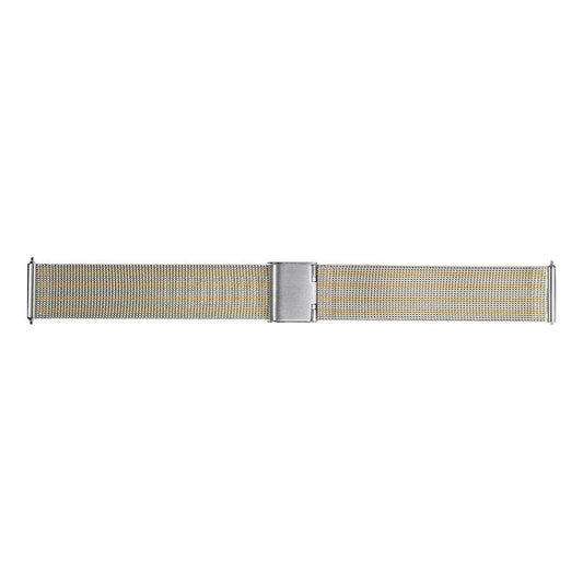 Gold and silver mesh watch strap with clasp, suitable for Morellato watches.