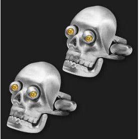 AMBROSINI JEWELS - GEMELLI ARGENTO 925° grandi teschio finitura bianca Cufflinks AMBROSINI JEWELS Gray