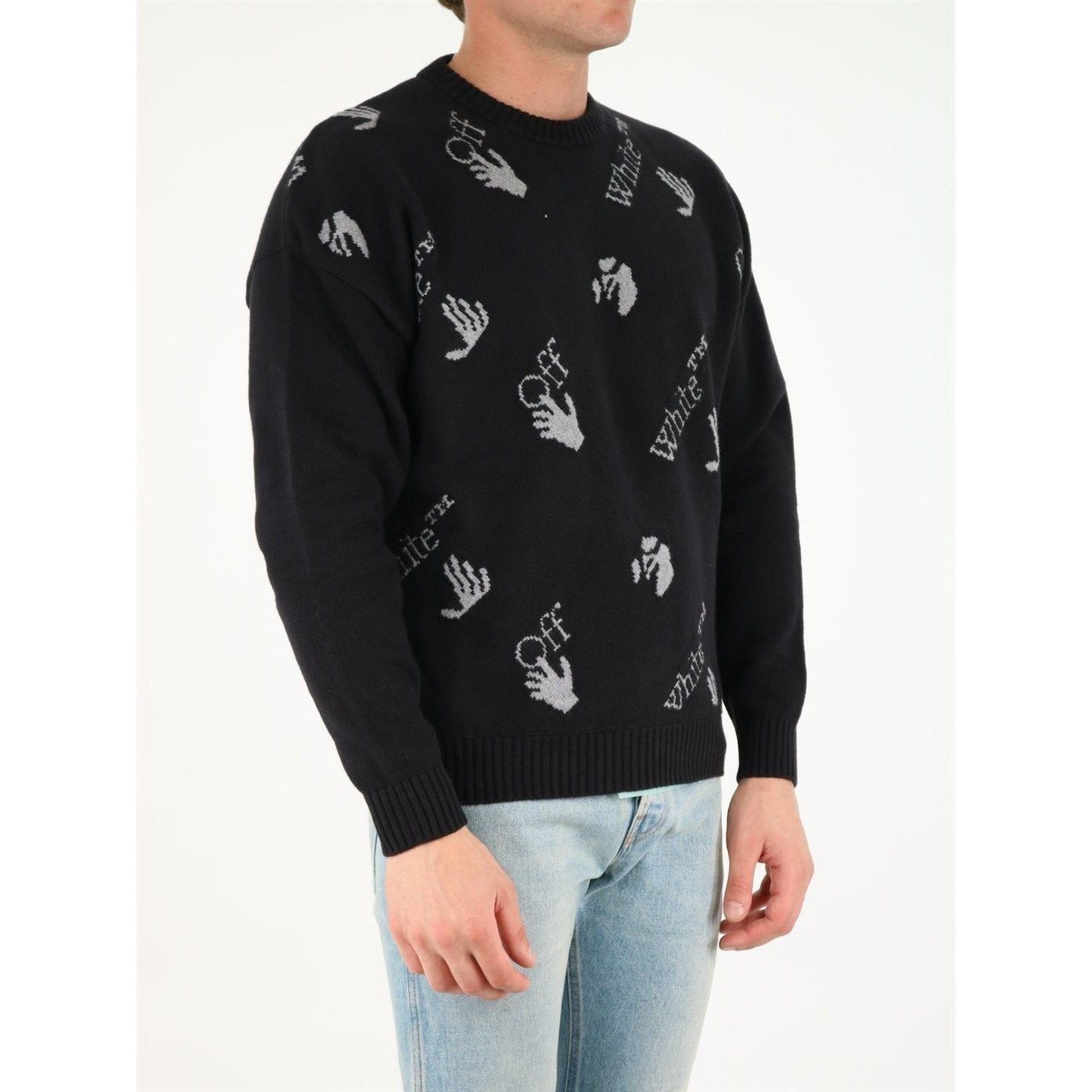 Off-White c/o Virgil Abloh 全身徽标圆领男士毛衣