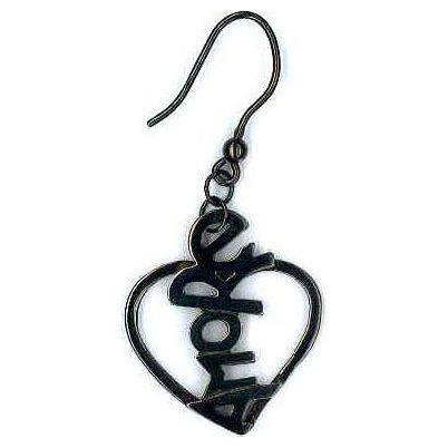 AMBROSINI JEWELS - ORECCHINI ARGENTO 925° cuore finitura brunita lucida WOMAN EARRING AMBROSINI JEWELS Black