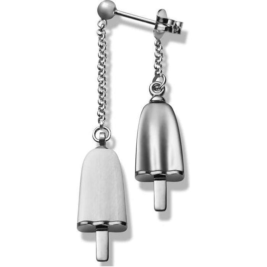 AMBROSINI JEWELS -  ORECCHINI doppi ARGENTO 925° ghiacciolo finitura bianca pietra bianca WOMAN EARRING AMBROSINI JEWELS Light Gray