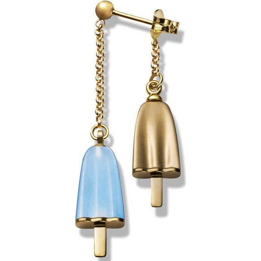 AMBROSINI JEWELS -  ORECCHINI doppi ARGENTO 925° ghiacciolo finitura rosé pietra azzurra WOMAN EARRING AMBROSINI JEWELS Light Gray