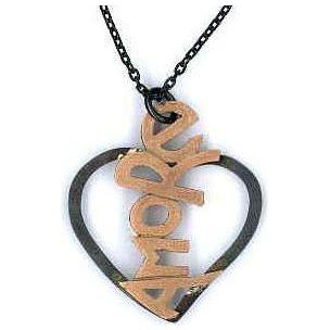 AMBROSINI JEWELS - PENDENTE ARGENTO 925° cuore finitura brunita satinata scritta rosé PENDANT AMBROSINI JEWELS Light Gray