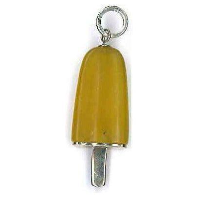 AMBROSINI JEWELS -  PENDENTE ARGENTO 925°  ghiacciolo finitura bianca pietra gialla grande (26x15 mm) PENDANT AMBROSINI JEWELS Dark Goldenrod