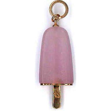 AMBROSINI JEWELS -  PENDENTE ARGENTO 925°  ghiacciolo finitura rosé pietra rosa grande (26x15 mm) PENDANT AMBROSINI JEWELS Rosy Brown