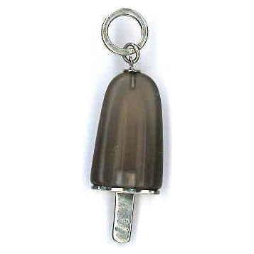 AMBROSINI JEWELS -  PENDENTE ARGENTO 925°  ghiacciolo finitura bianca pietra marrone medio (29.5x13 mm) PENDANT AMBROSINI JEWELS Light Gray